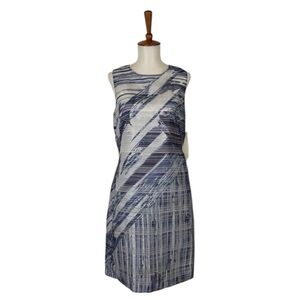 Kay Unger Shift‎ Dress Women’s S NWT Metallic Stripes Sleeveless Crew Neck Chic
